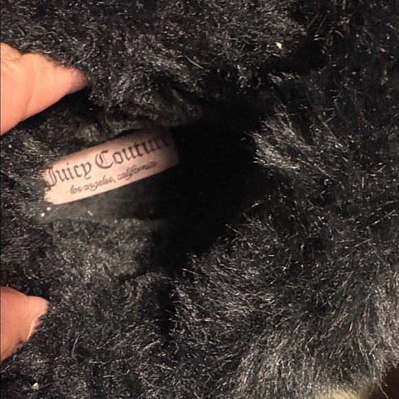 Juicy Couture Black Boots with Fur and Rhinestones is like 7 or 7.5 - Picture 4 of 6